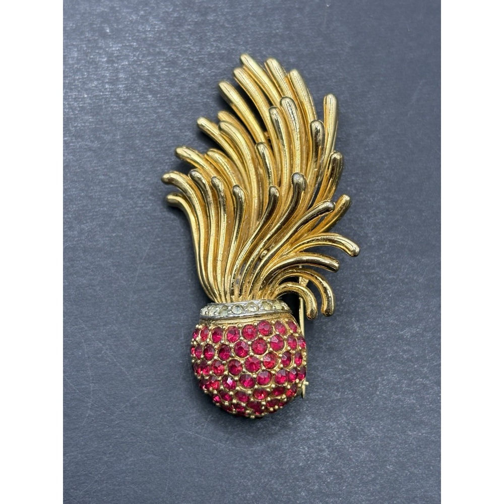 Vintage MCM Boucher Floral Brooch Pin Serial 9033 H17